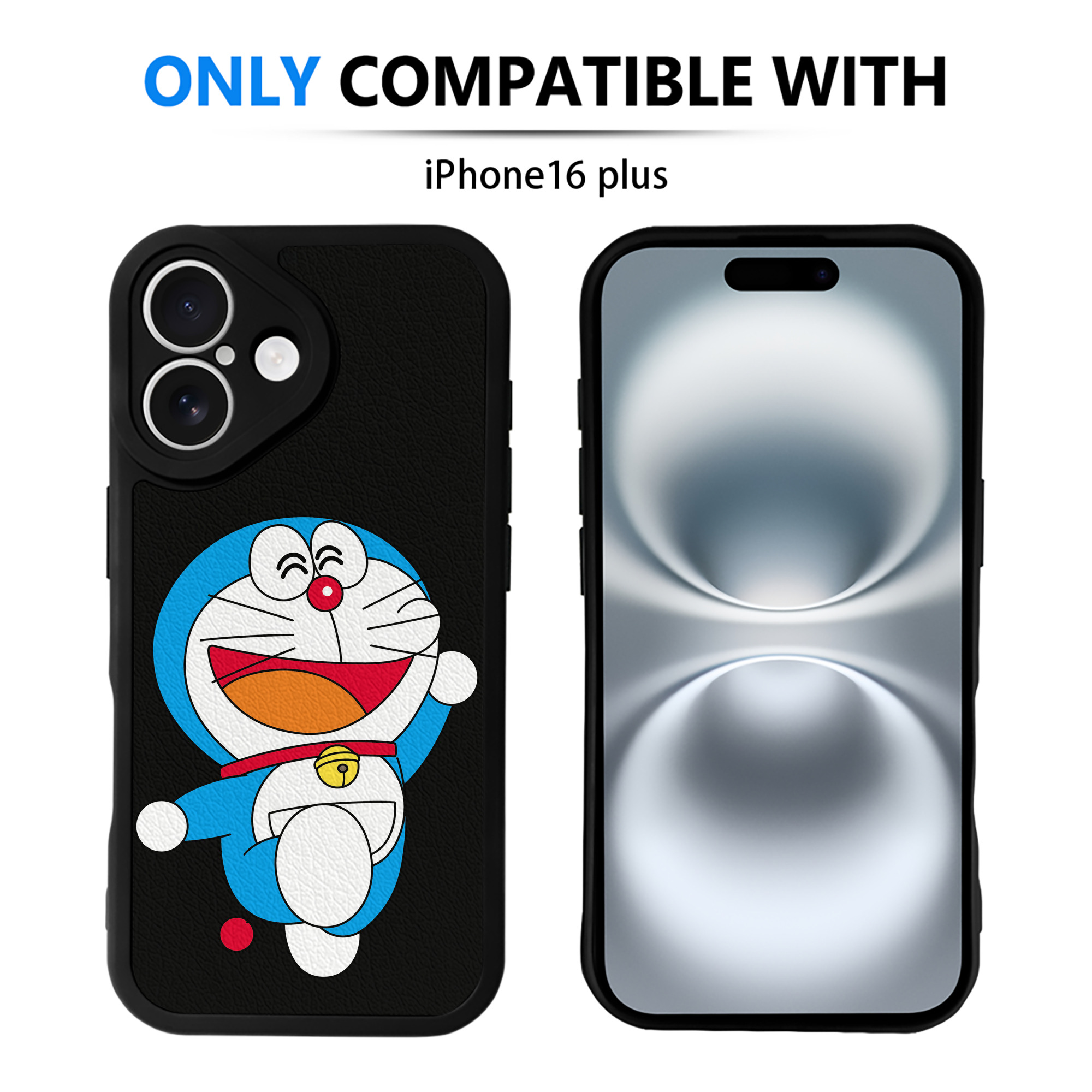 （画像用） ドラえもん Doraemon 【iPhone 16シリーズ対応】シリコンスマホケース（レザー調） 材質：シリコン